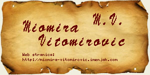 Miomira Vitomirović vizit kartica